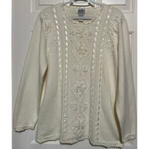 Koret Petites Women's Soft White Pull Over‎ Sweater Size S